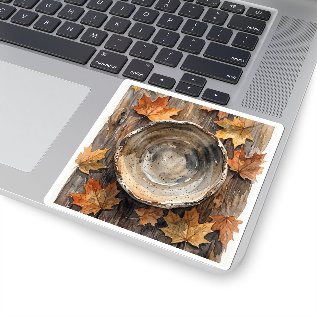 Autumn Ceramic Bowl Watercolor Sticker | Warm Decor