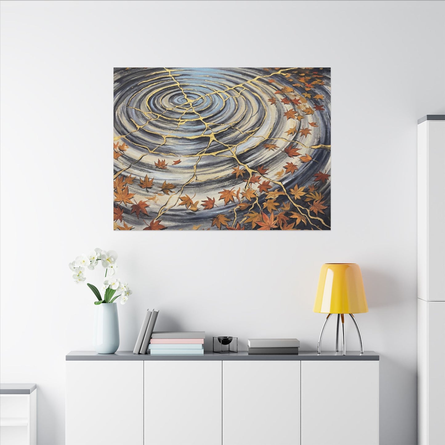 Moonlight Water Ripple Canvas Art - Kintsugi Fukinsei
