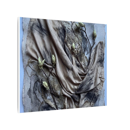 Japandi Silk Drape in Moonlight | Texture Canvas Art