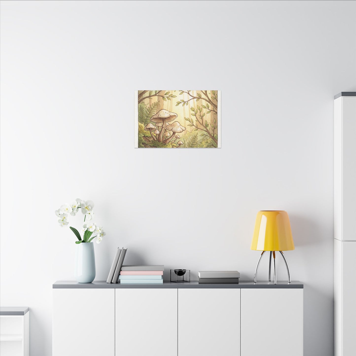 Spring Wild Mushrooms Mushroom Illustration Canvas Art | Cozy Decor
