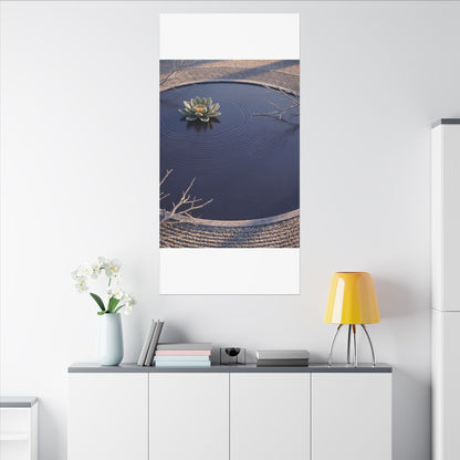Lotus Flower Canvas Art | Winter Zen Karesansui Art