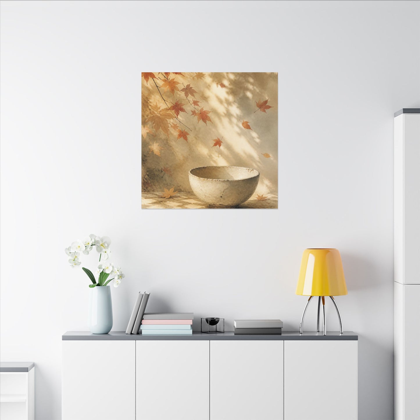 Japandi Ceramic Bowl in Dappled | Watercolor Canvas Art
