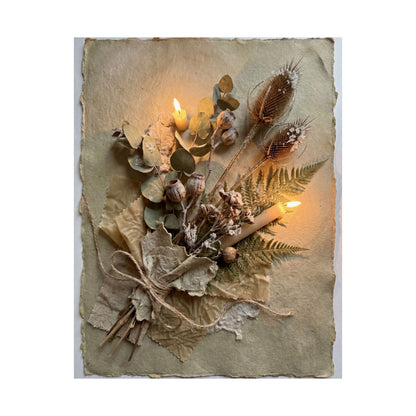 Dried Flowers Texture Wall Art Print | Earthy Japandi Art