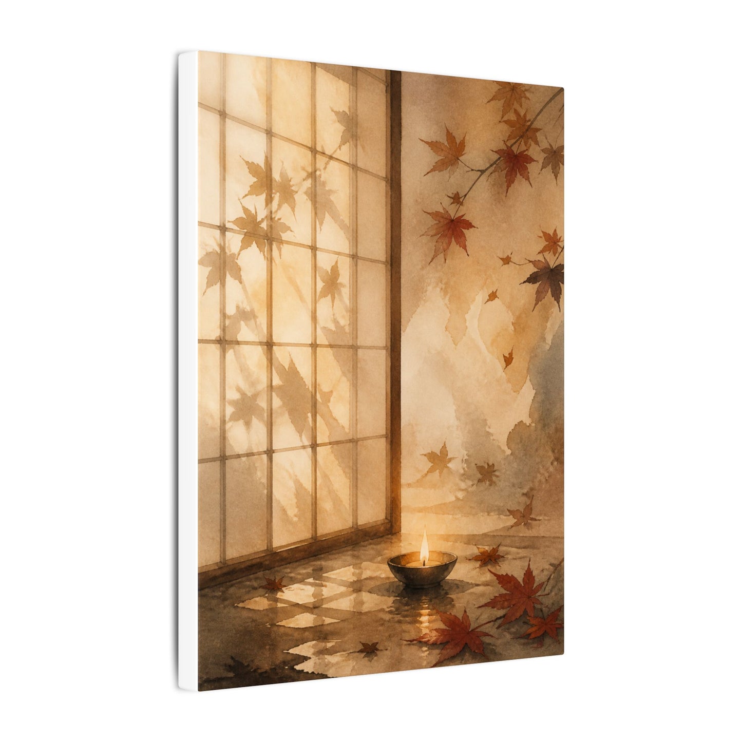 Candlelight Shoji Screen Canvas Art - Japandi Ma