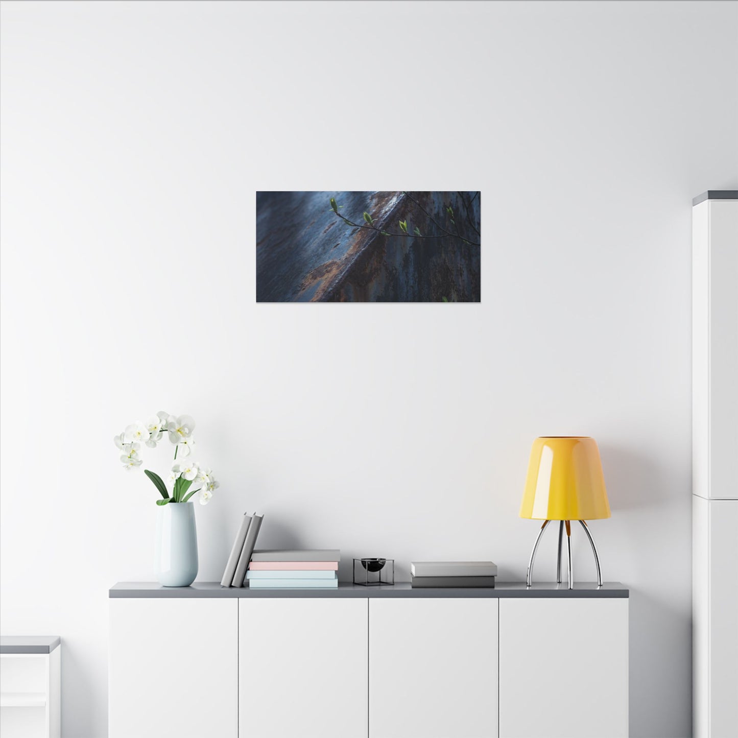 Rust Patina Canvas Art | Spring Dark Japandi Shadow Zen Art