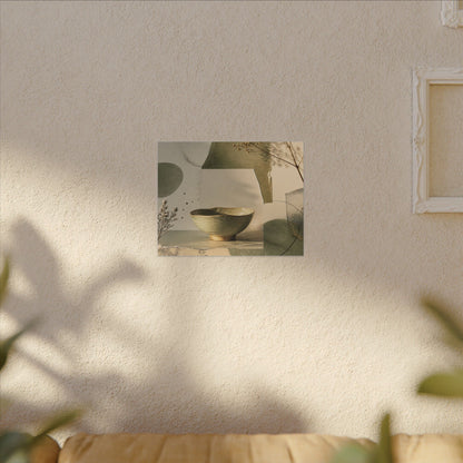 Warm Ceramic Bowl Canvas Art - Minimal Line Japandi