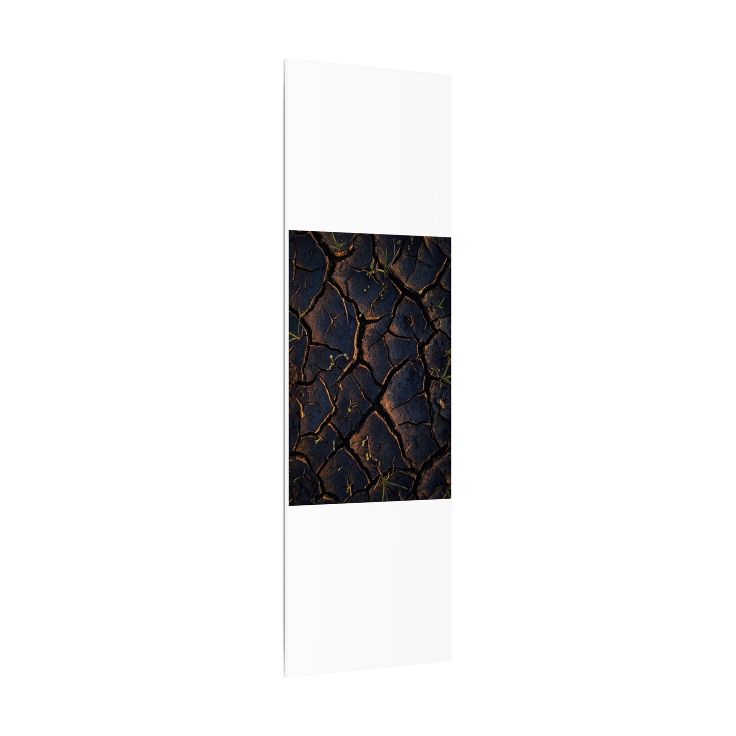 Cracked Earth Moody Minimal Canvas Art | Luxurious Dark Japandi Art
