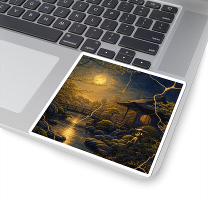 Moonlit Garden Sticker | Spring Kintsugi Gold Vein Art