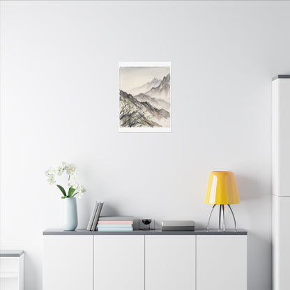 Spring Mountain Mist Texture Canvas Art | Warm Decor