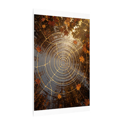 Artful Water Ripple Canvas Art - Gold Vein Kintsugi