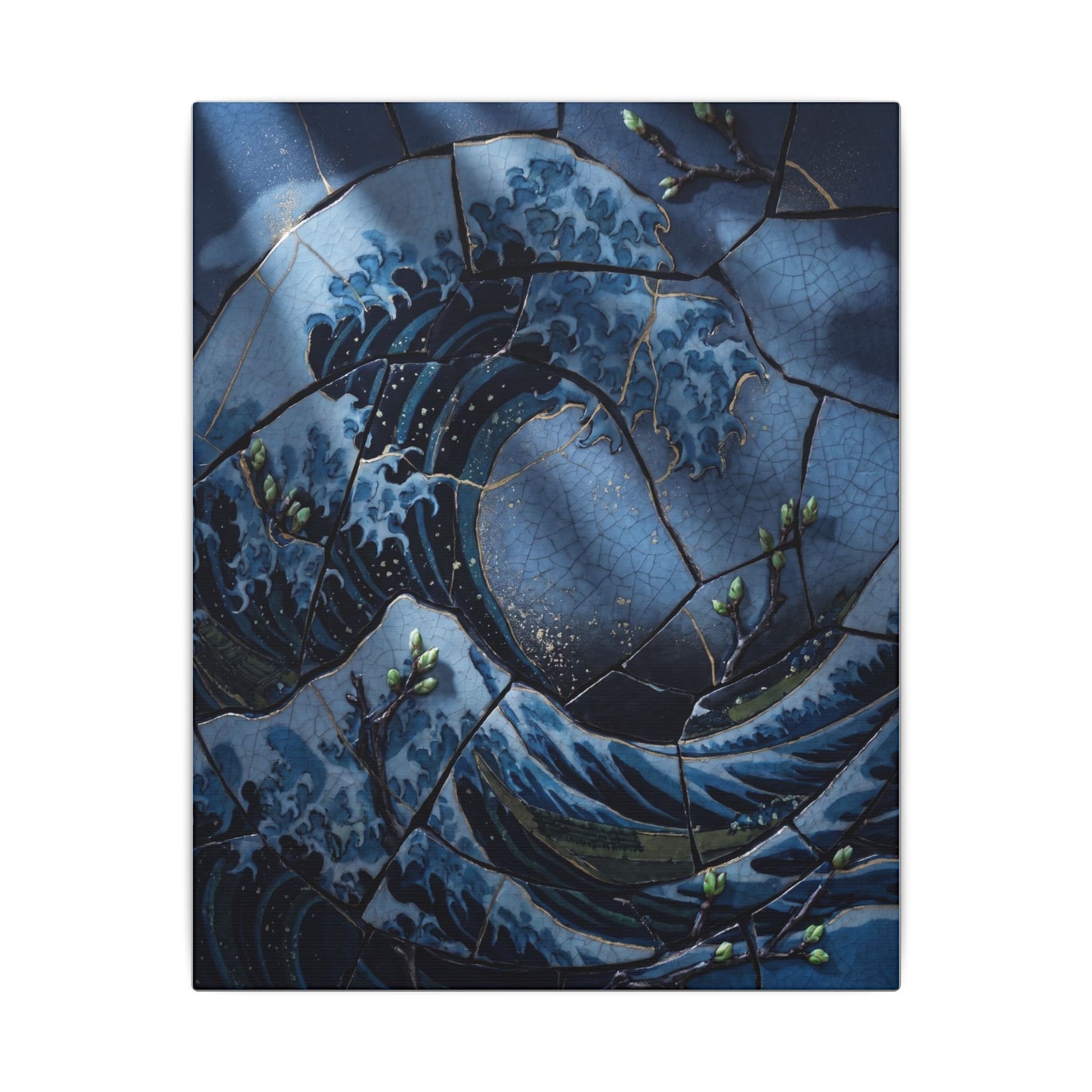 Ocean Wave Spring Canvas Art | Kintsugi Artful Design