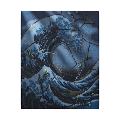 Ocean Wave Spring Canvas Art | Kintsugi Artful Design