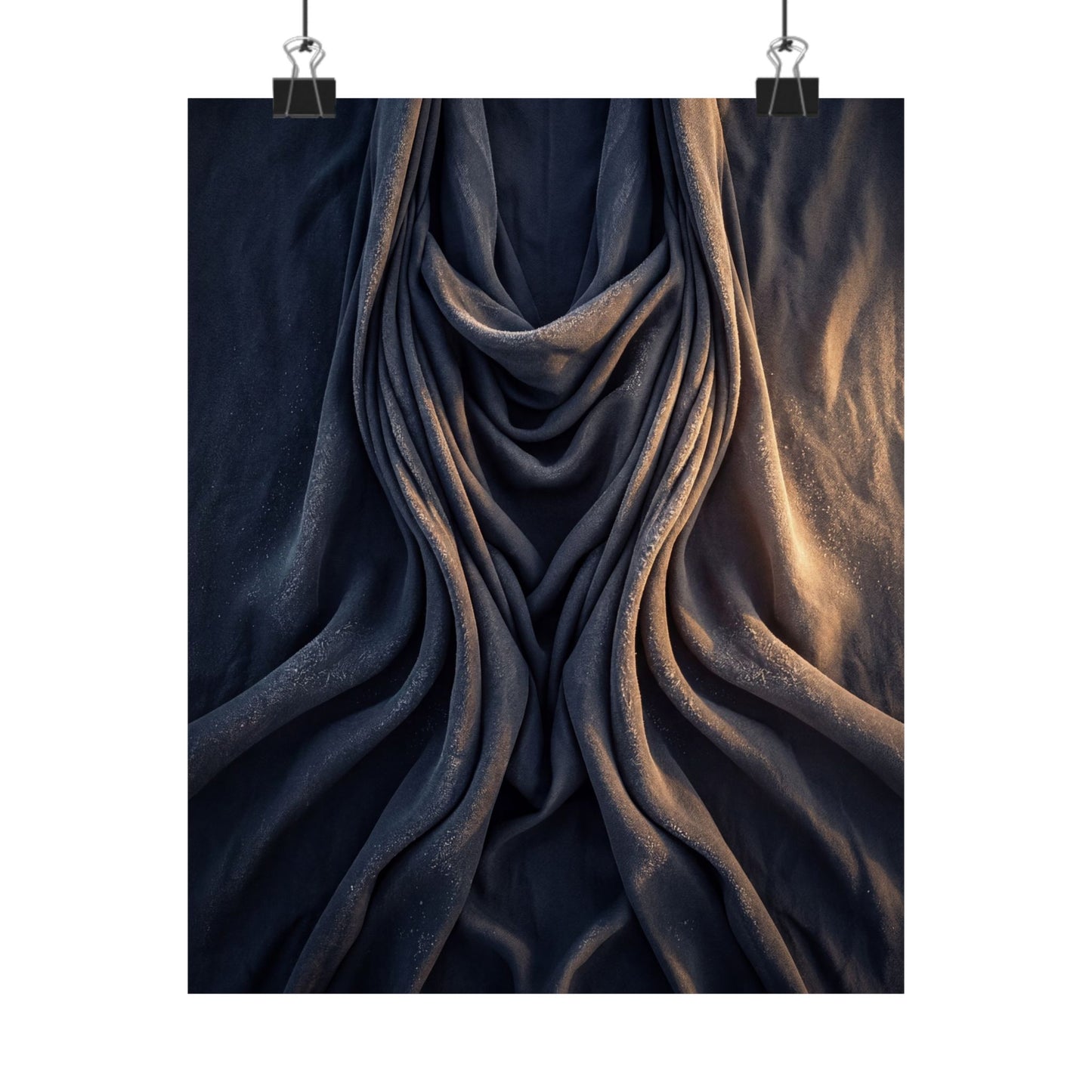 Silk Drape Shadow Zen Wall Art Print | Sophisticated Dark Japandi Art Art Print