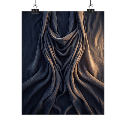 Silk Drape Shadow Zen Wall Art Print | Sophisticated Dark Japandi Art Art Print