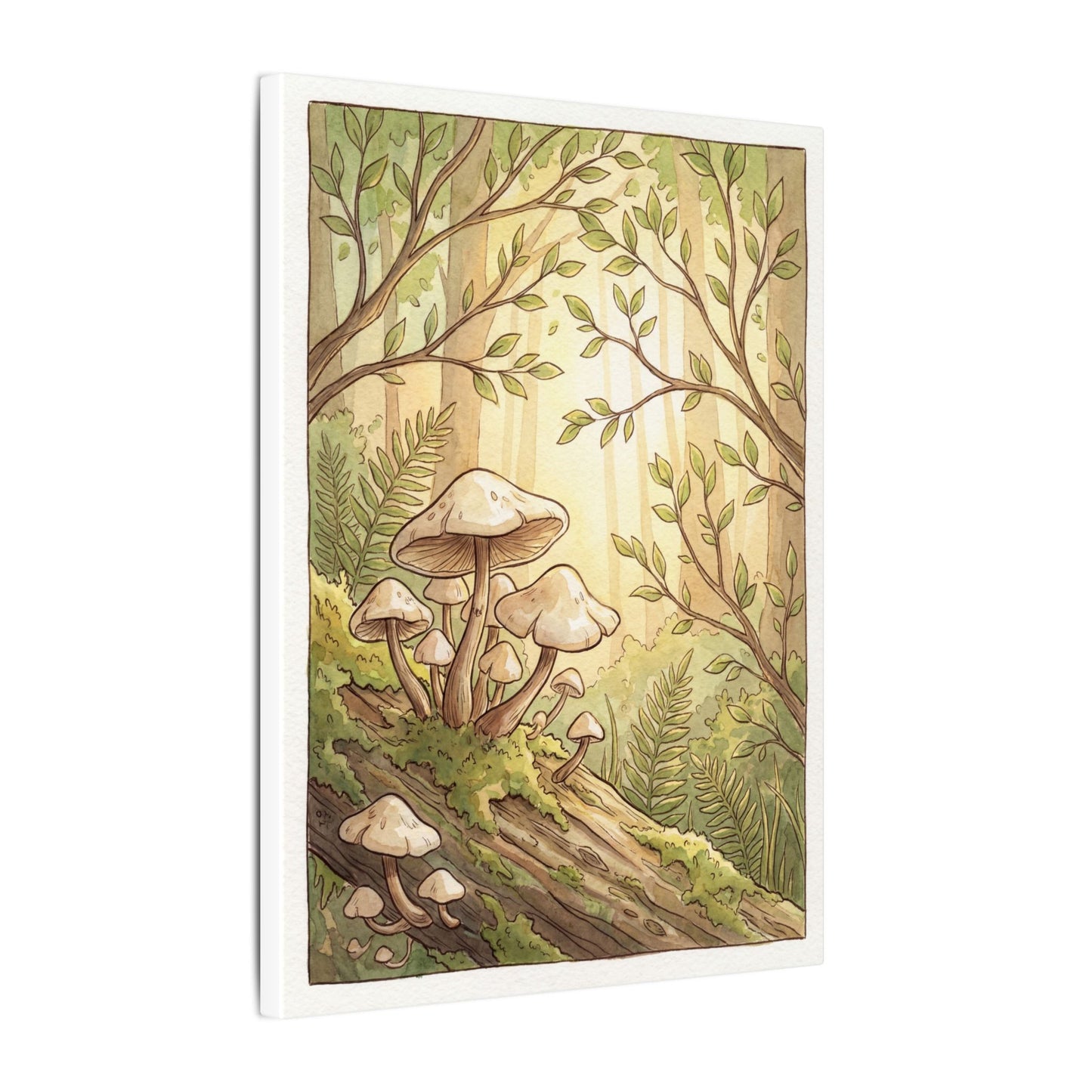 Spring Wild Mushrooms Mushroom Illustration Canvas Art | Cozy Decor