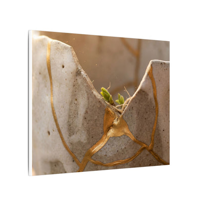 Golden Hour Broken Pottery Canvas Art - Japandi Kanso