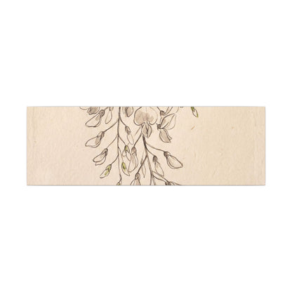 Japandi Wisteria in Golden Hour | Minimal Line Canvas Art