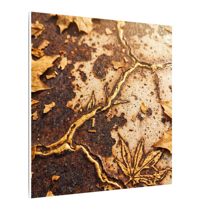Kintsugi Rust Patina in Golden Hour | Gold Vein Canvas Art