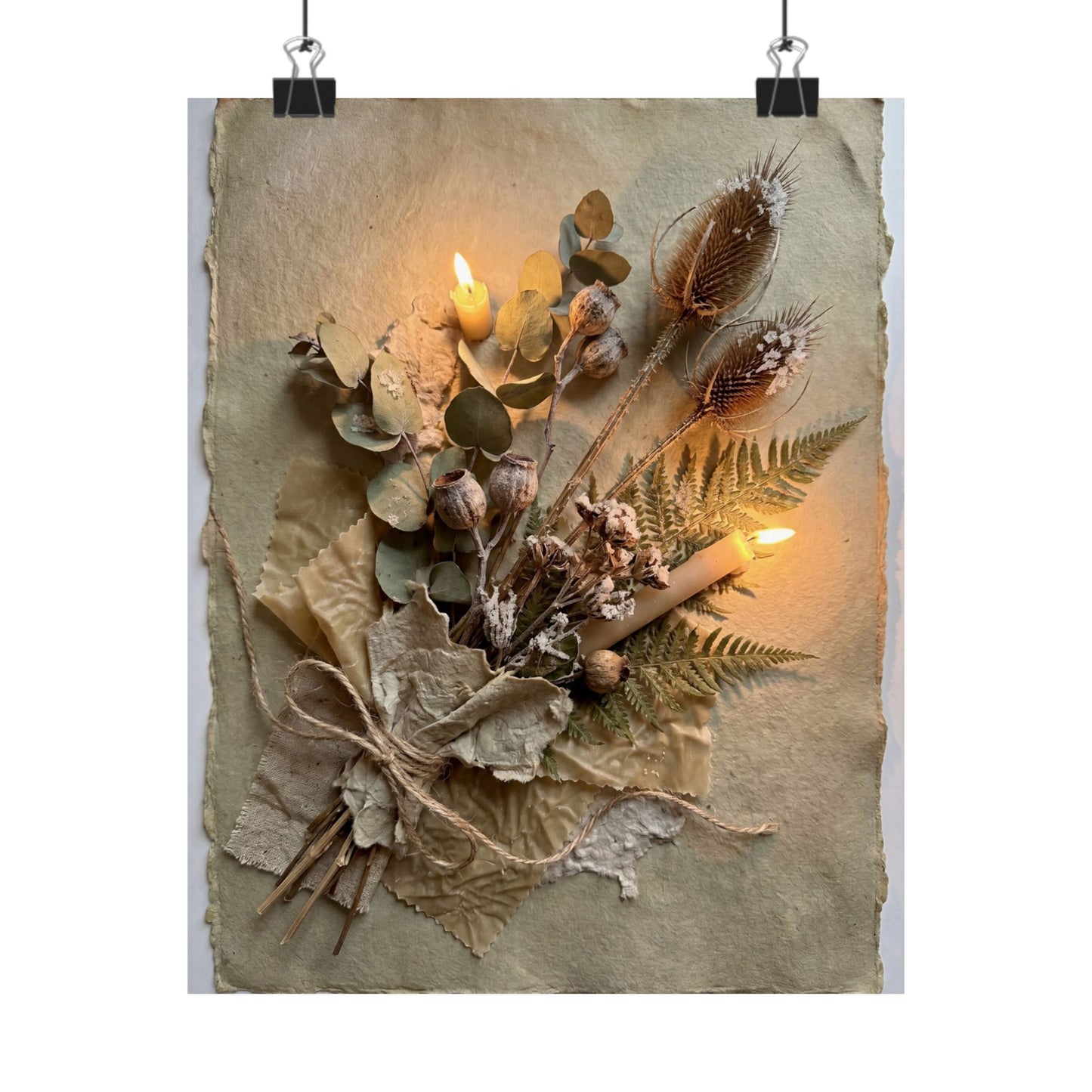 Dried Flowers Texture Wall Art Print | Earthy Japandi Art