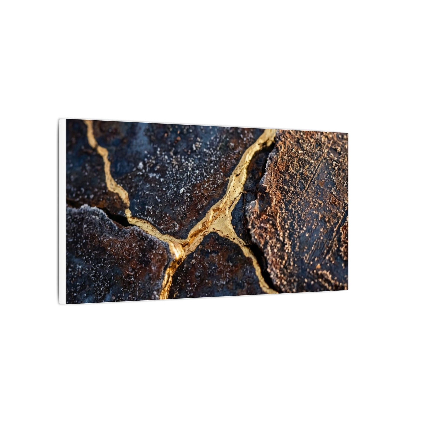 Winter Rust Patina Gold Vein Canvas Art | Resilient Decor