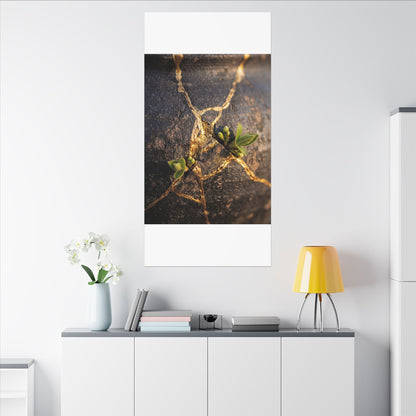 Rust Patina Gold Repair Canvas Art | Resilient Kintsugi Art