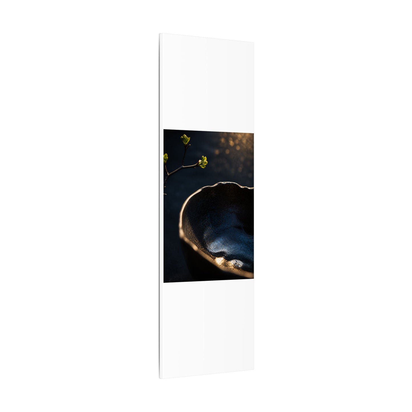 Ma Ceramic Bowl Canvas Art - Dark Japandi Shadow Zen