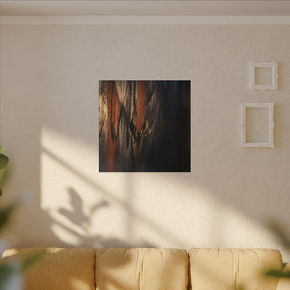 Rust Patina Charcoal Ink Canvas Art | Moody Dark Japandi Art
