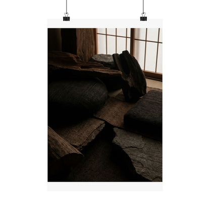 Dark Japandi Shadow Zen Wall Art Print Art Print