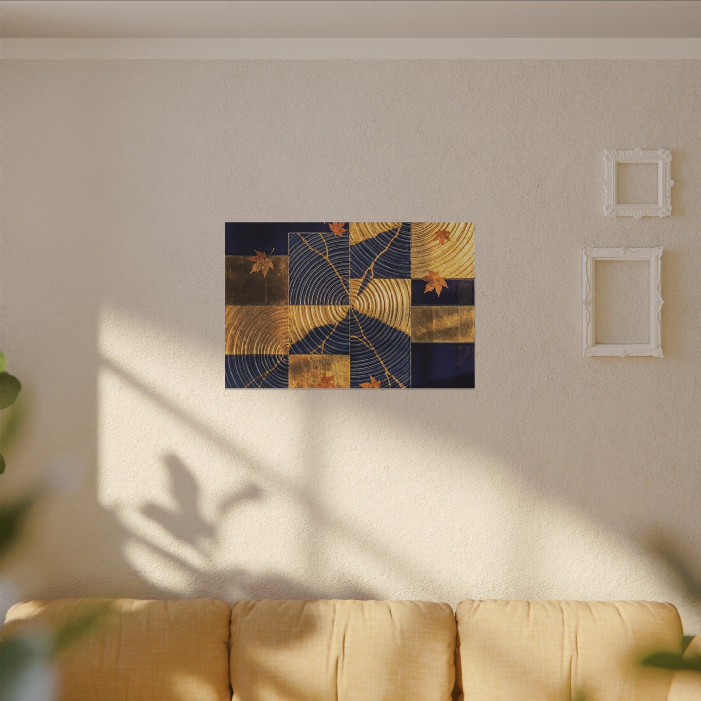 Autumn Water Ripple Crackle Gold Canvas Art | Artful Decor