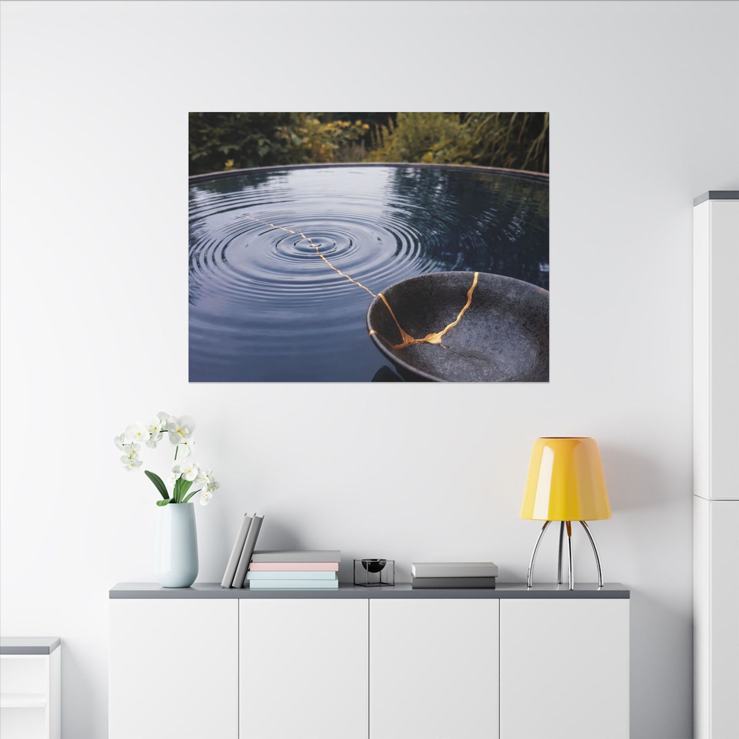 Kintsugi Water Ripple in Overcast | Broken Beauty Canvas Art