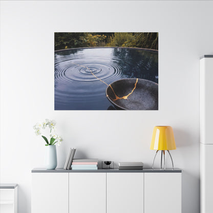 Kintsugi Water Ripple in Overcast | Broken Beauty Canvas Art