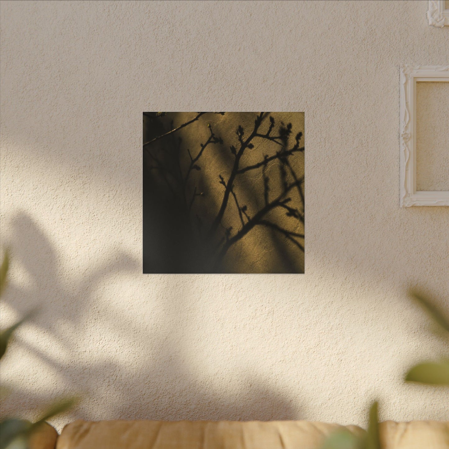 Golden Hour Shadow Play Canvas Art - Dark Japandi Seijaku