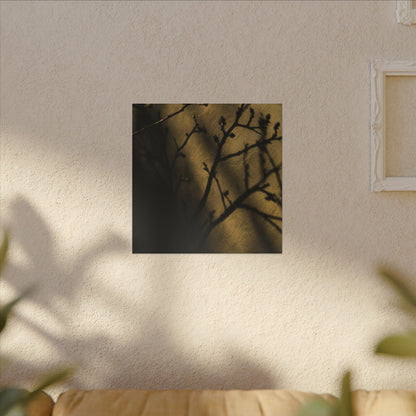 Golden Hour Shadow Play Canvas Art - Dark Japandi Seijaku