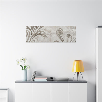 Japandi Fern Unfurling in Overcast | Japanese Pattern Canvas Art