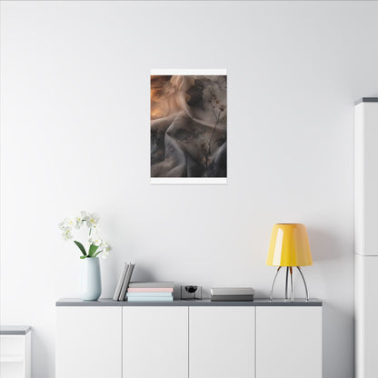 Japandi Silk Drape in Candlelight | Watercolor Canvas Art