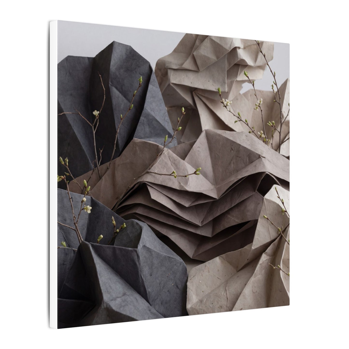 Neutral Paper Fold Canvas Art - Texture Japandi