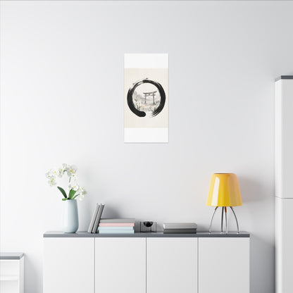 Spring Torii Gate Enso Canvas Art | Tranquil Decor