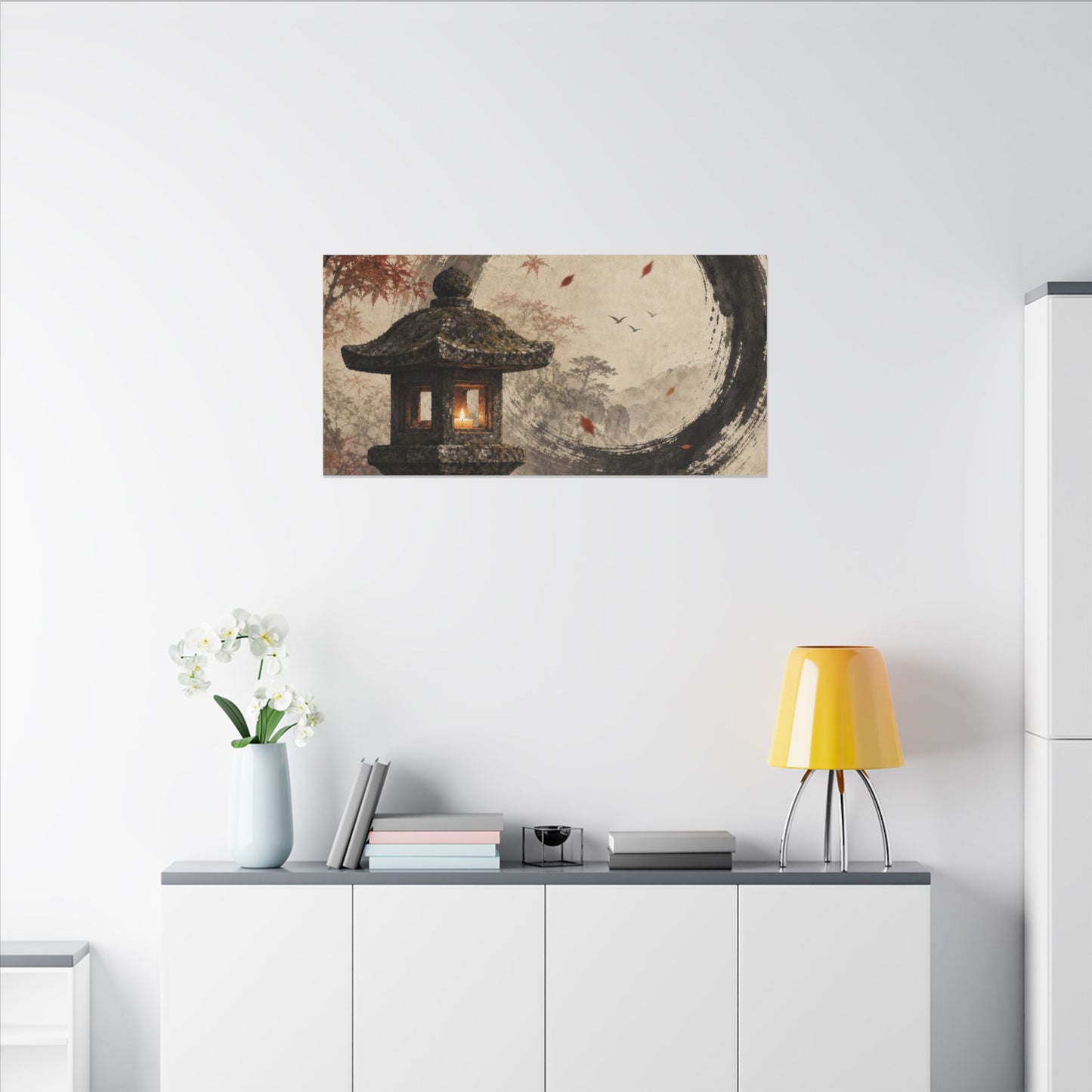 Ma Stone Lantern Canvas Art - Zen Enso