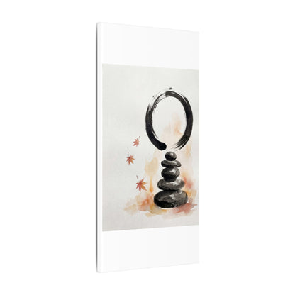 River Stones Canvas Art | Autumn Zen Enso Art