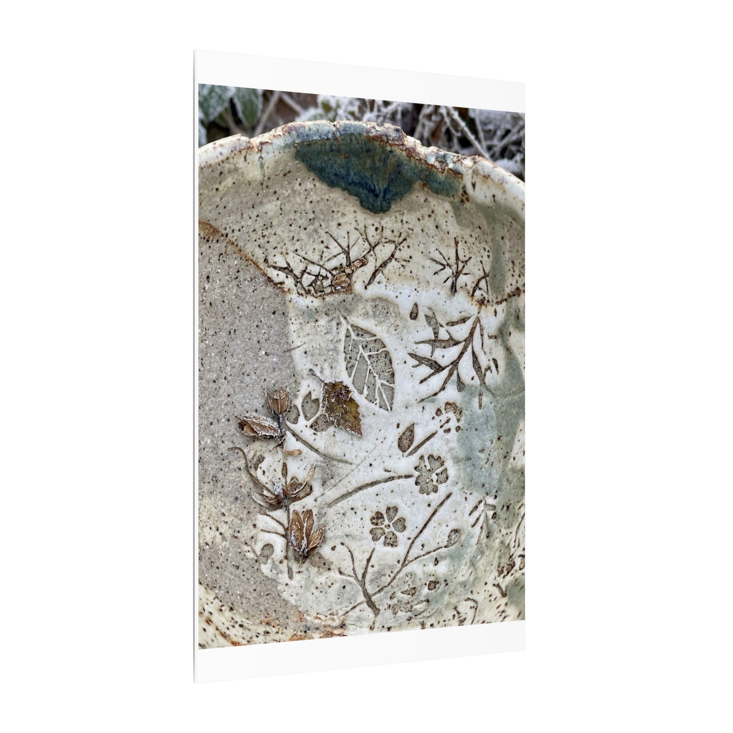 Ceramic Bowl Winter Canvas Art | Japandi Earthy Design