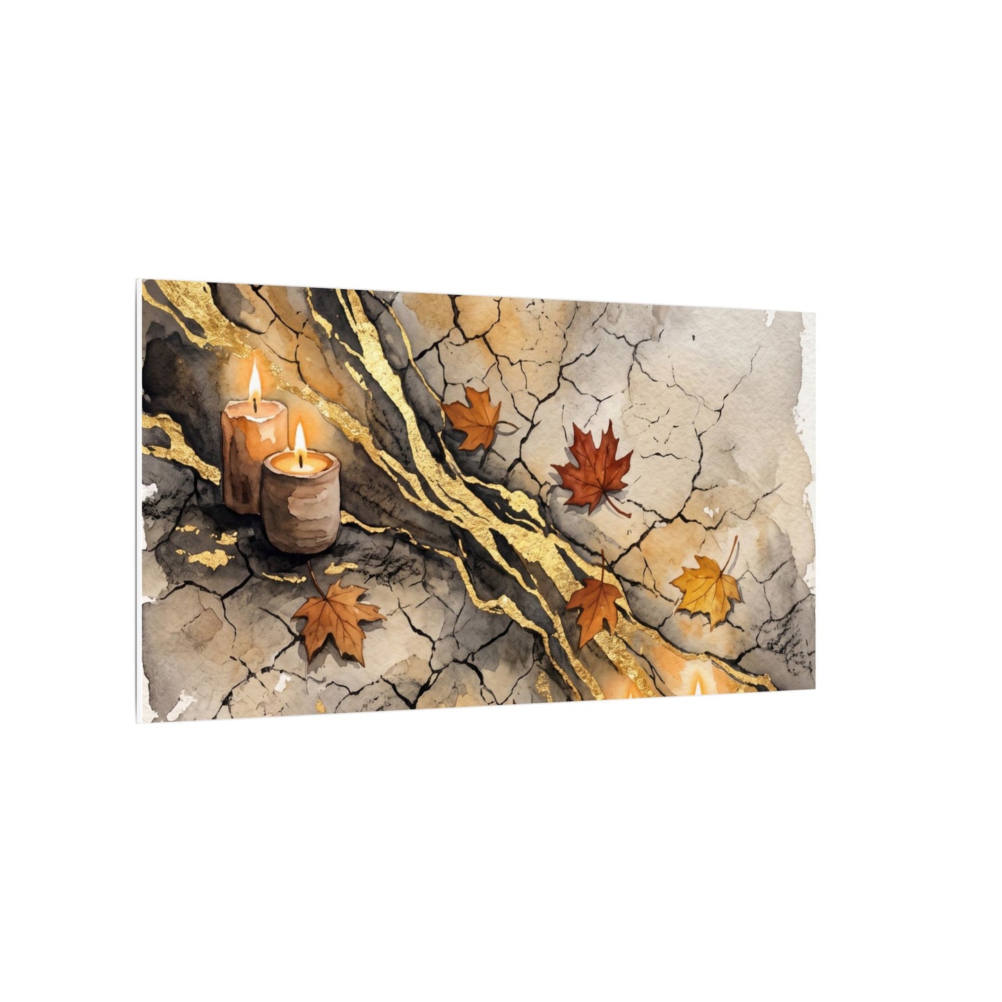 Cracked Earth Autumn Canvas Art | Japandi Warm Design