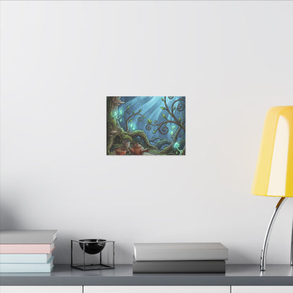 Spring Tea Ceremony Forest Whimsy Canvas Art | Cozy Decor