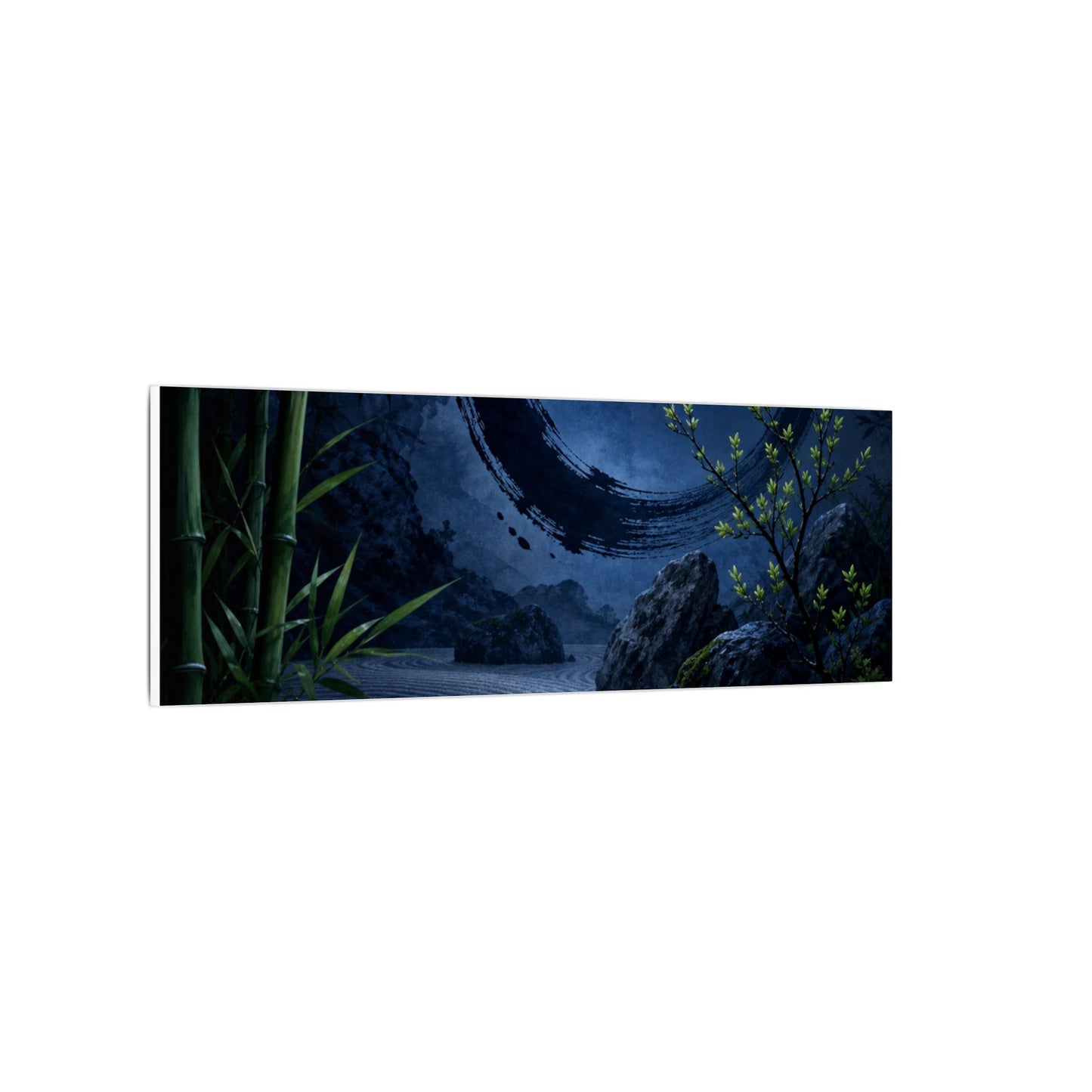 Serene Rock Garden Canvas Art - Enso Zen