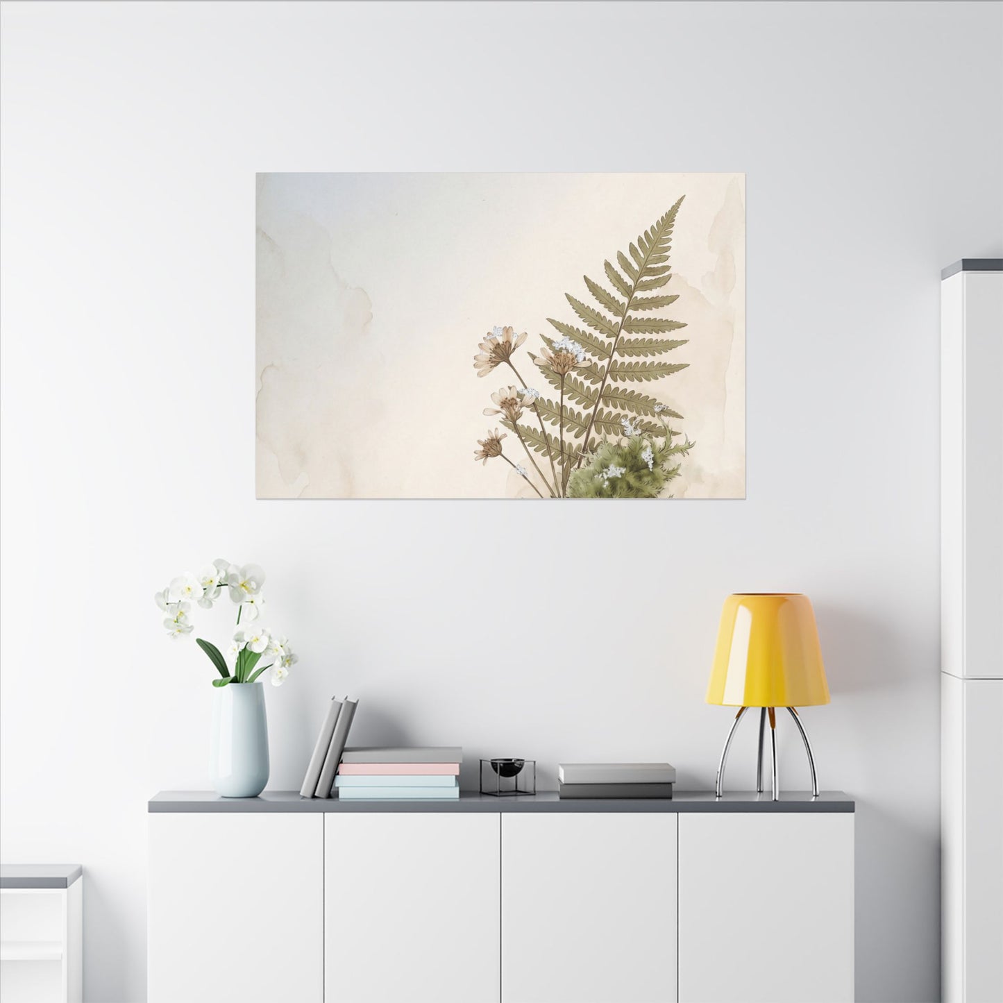 Winter Moss Close Up Herbarium Canvas Art | Enchanting Decor
