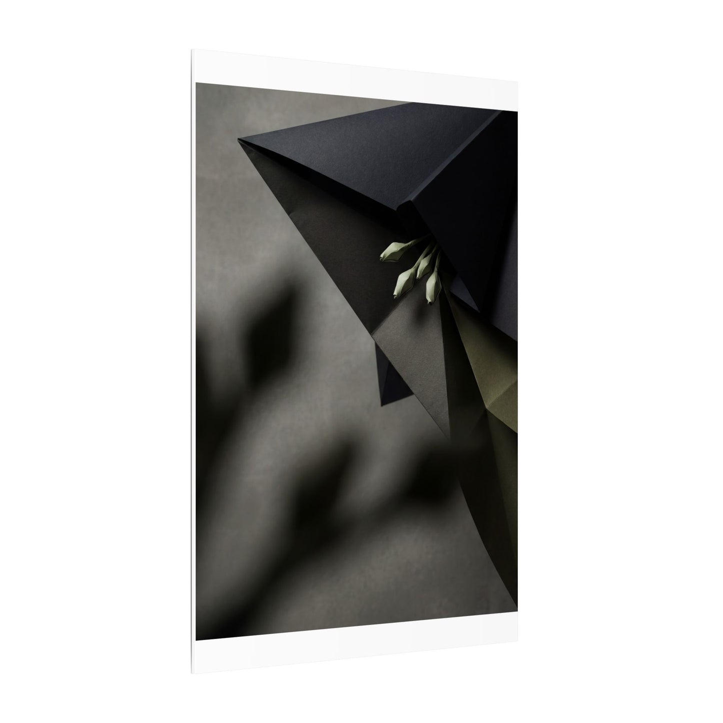 Paper Fold Moody Minimal Canvas Art | Luxurious Dark Japandi Art
