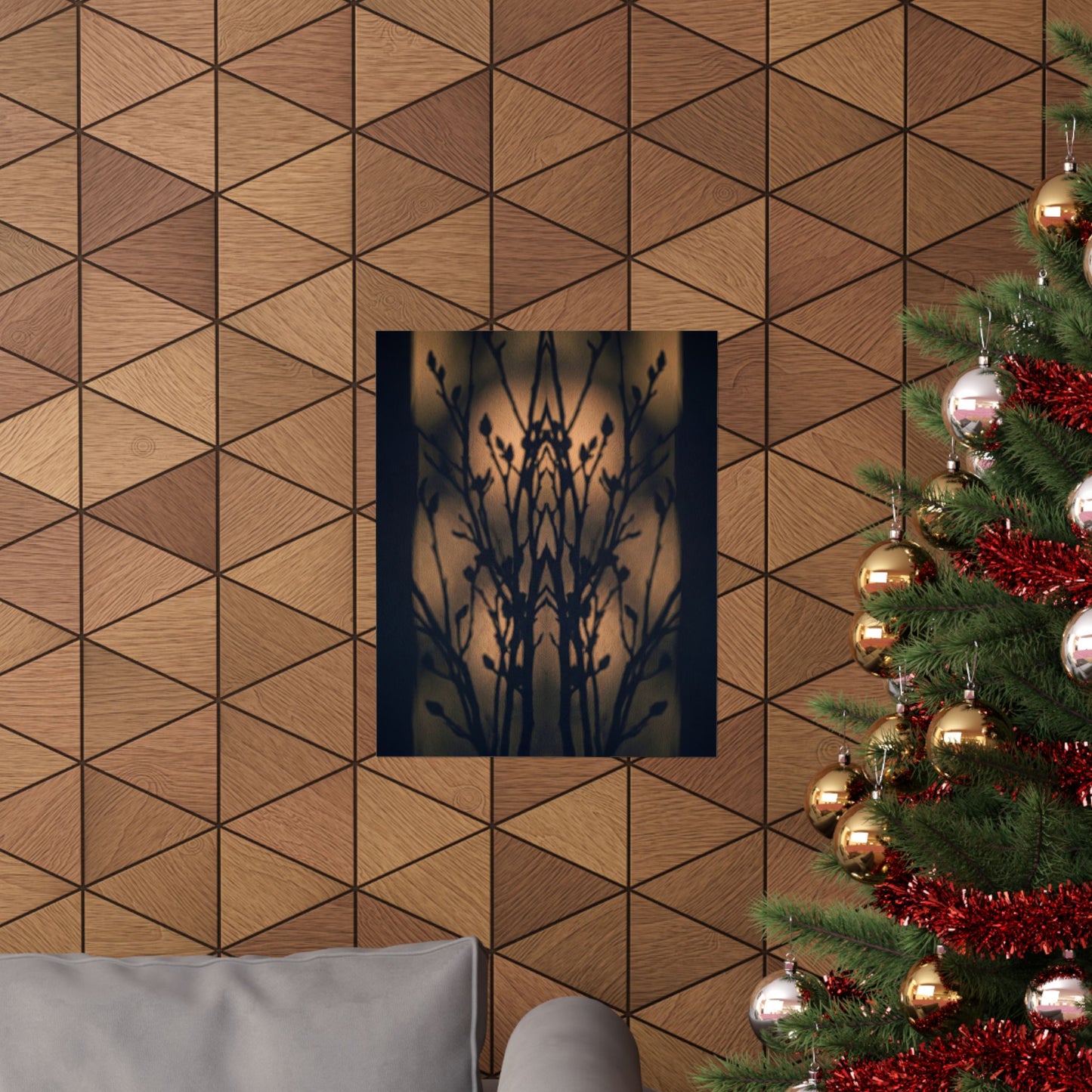Golden Hour Shadow Play Wall Art Print - Dark Japandi Seijaku