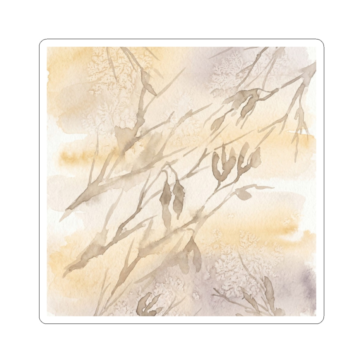 Japandi Shadow Play in Golden Hour | Watercolor Sticker