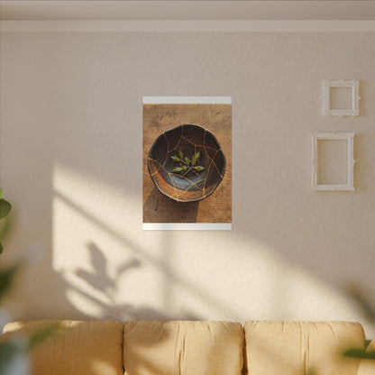 Ceramic Bowl Gold Repair Canvas Art | Resilient Kintsugi Art