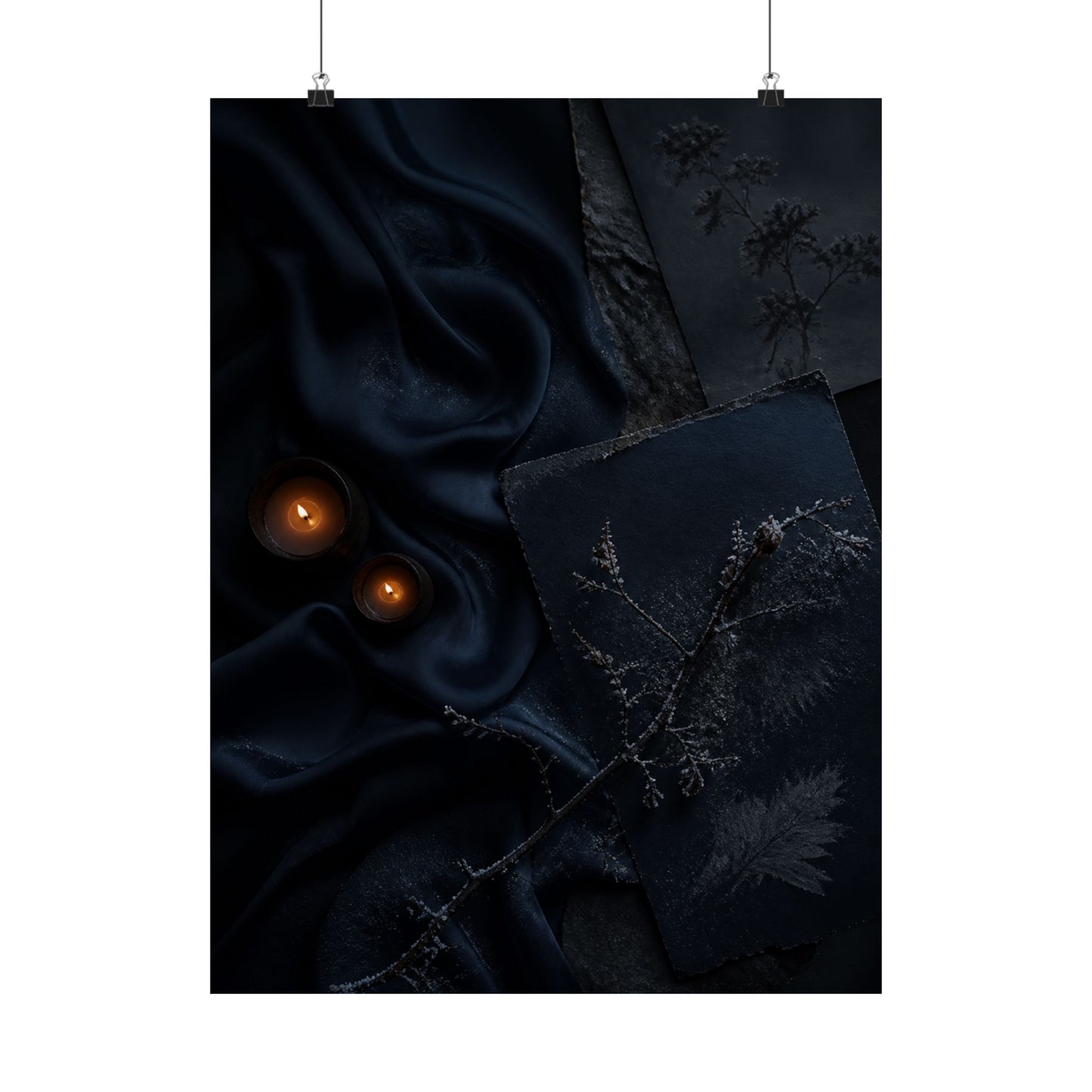 Silk Drape Wall Art Print | Winter Dark Japandi Moody Minimal Art