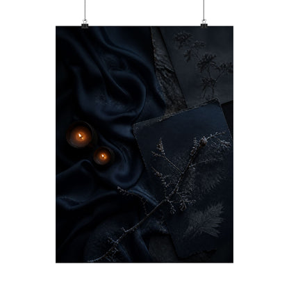 Silk Drape Wall Art Print | Winter Dark Japandi Moody Minimal Art